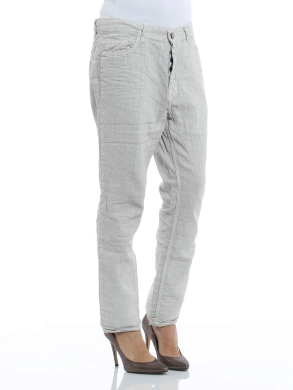 iKRIX AVANT-TOI: casual trousers - Tremoy drop crotch linen  pants