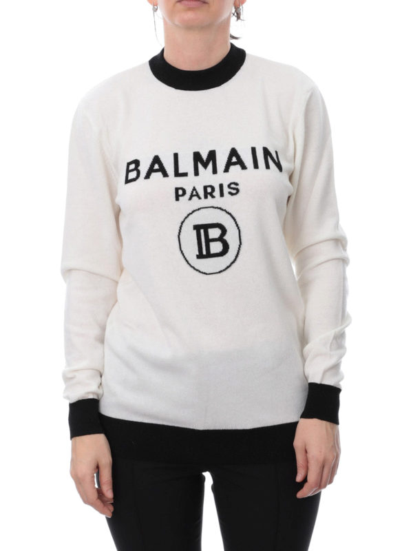 iKRIX Balmain: Suéteres con cuello pico - Suéter Cuello Redondo - Blanco