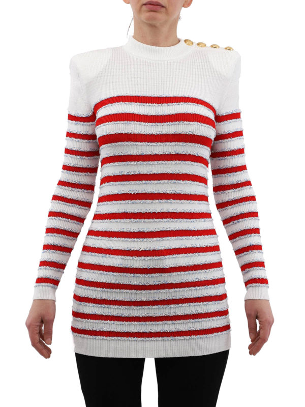 iKRIX Balmain: crew necks - Striped sequin jumper