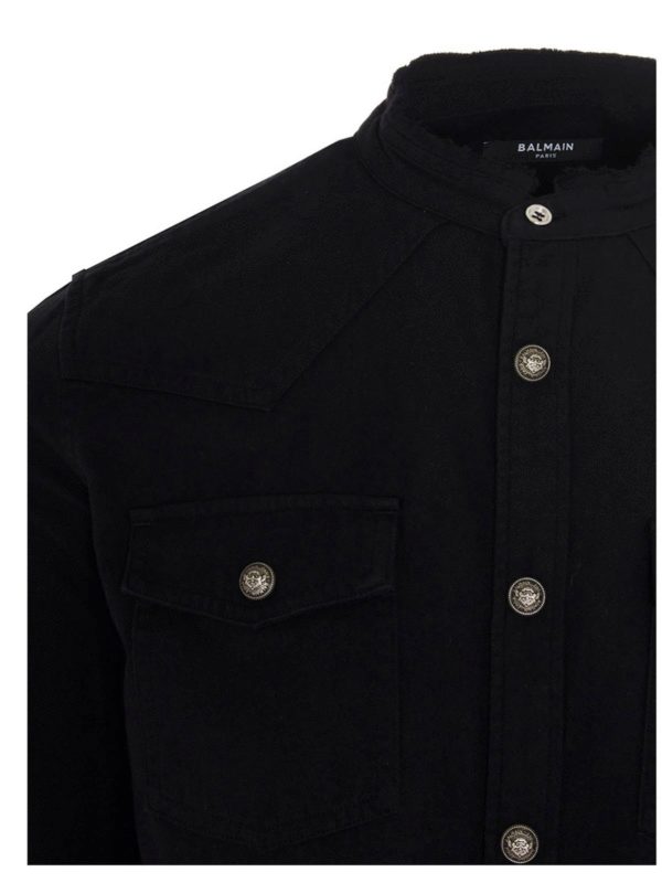 iKRIX Balmain: camicie - Camicia in cotone con logo nera