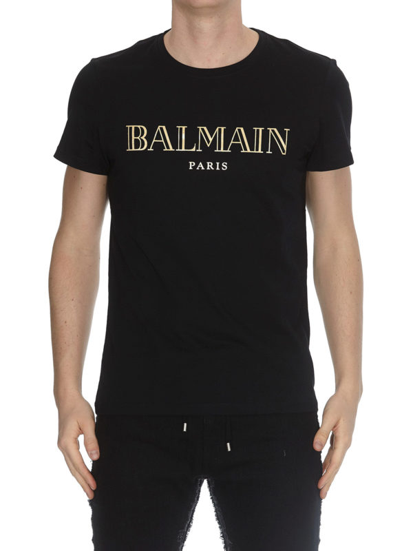 Balmain t best sale shirt gold logo