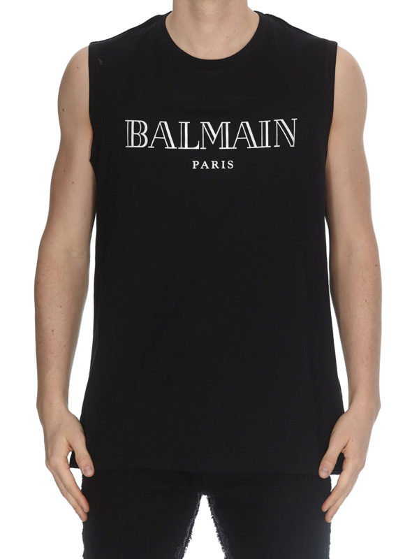 iKRIX Balmain: t-shirt - Canotta nera con stampa logo