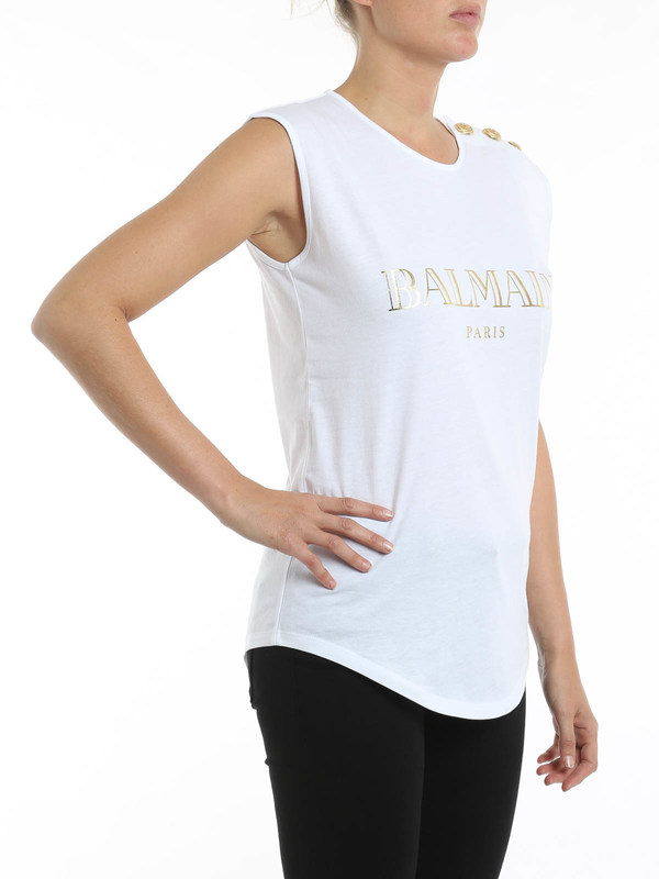 iKRIX Balmain: t-shirts - Sleeveless t-shirt with logo