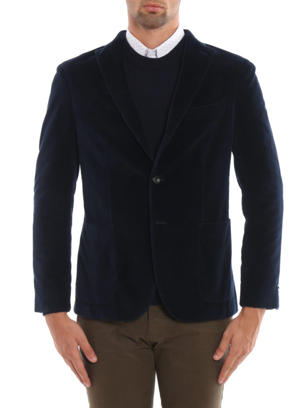 iKRIX BOGLIOLI: blazers - Blue velvet blazer