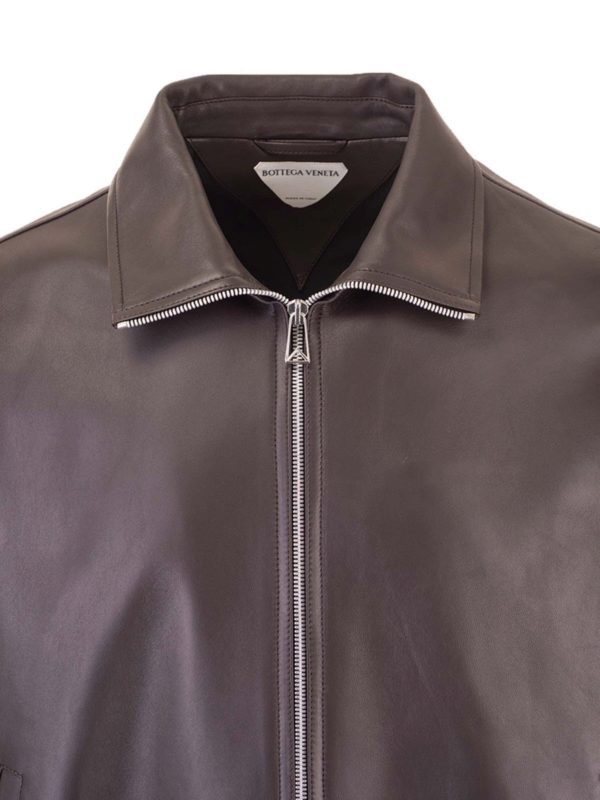 iKRIX BOTTEGA VENETA: レザージャケット - レザージャケット - ブラウン