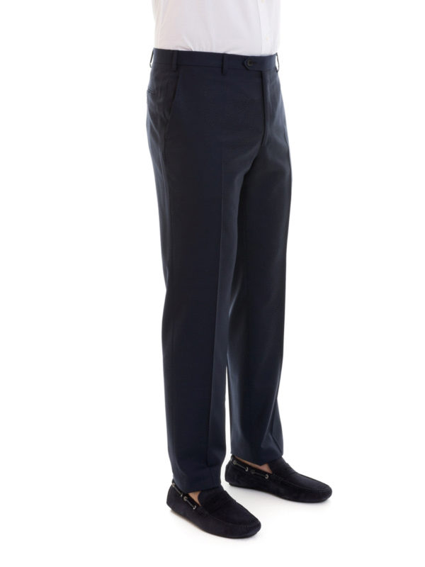 iKRIX BRIONI: Tailored & Formal trousers - Blue wool tailored trousers