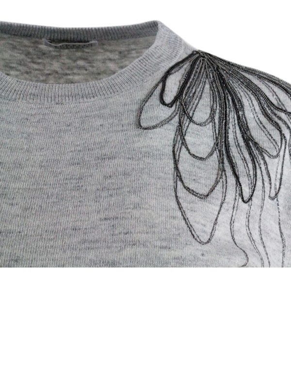 iKRIX BRUNELLO CUCINELLI: Strickpullover mit Rundhalsausschnitt - Rundhalspullover - Grau