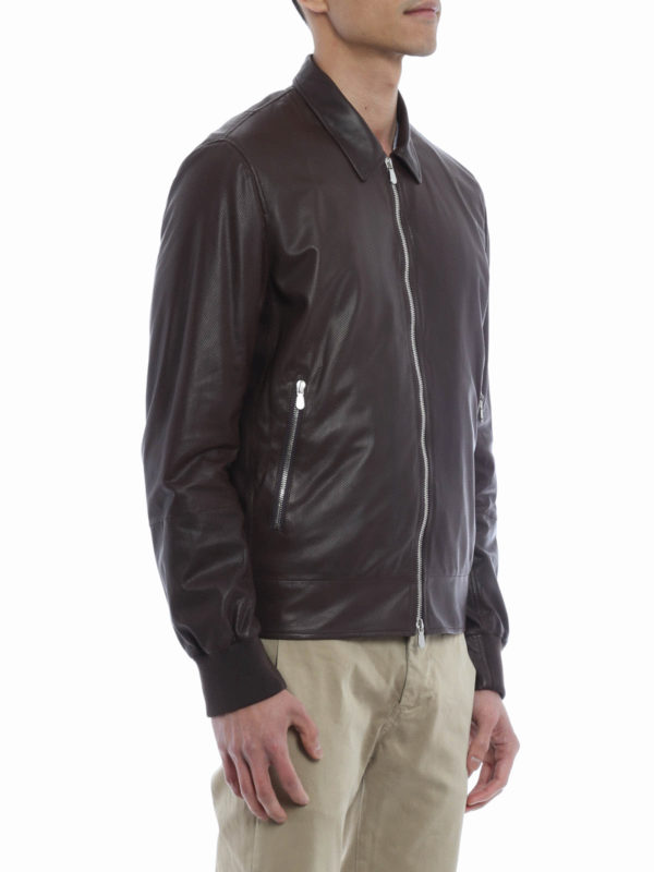 iKRIX BRUNELLO CUCINELLI: レザージャケット - レザーコート メンズ - ブラウン