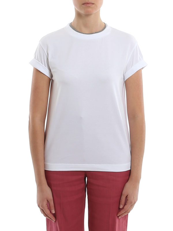 iKRIX BRUNELLO CUCINELLI: t-shirts - Embellished crew neck T-shirt
