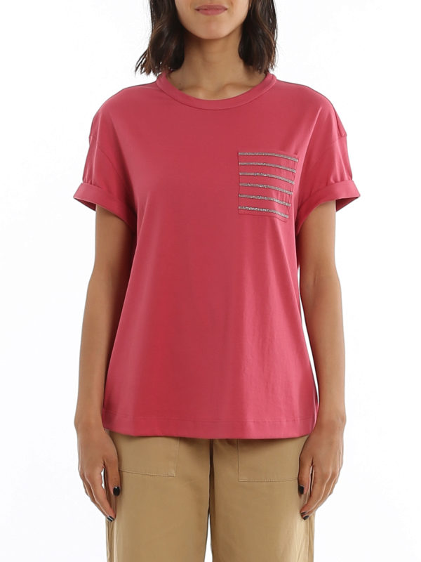 iKRIX BRUNELLO CUCINELLI: t-shirts - Embellished pocket T-shirt