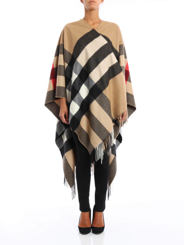 iKRIX BURBERRY: Capes &  Ponchos - Mega Check cashmere poncho