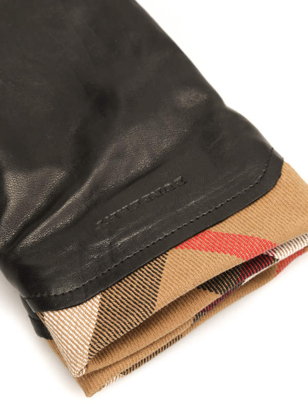 iKRIX BURBERRY: gloves - Check trim leather gloves