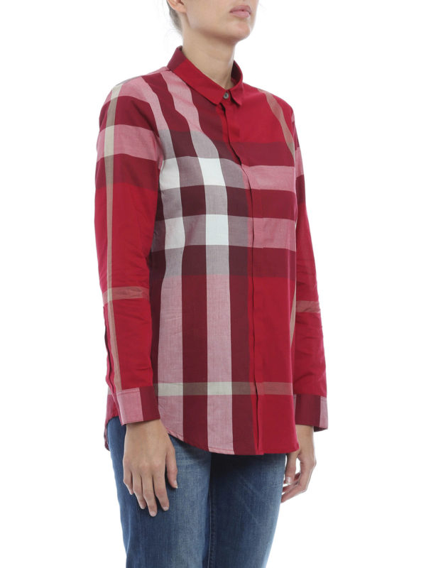 Camisas Burberry Camisa Roja Para Mujer 3990039 THEBS