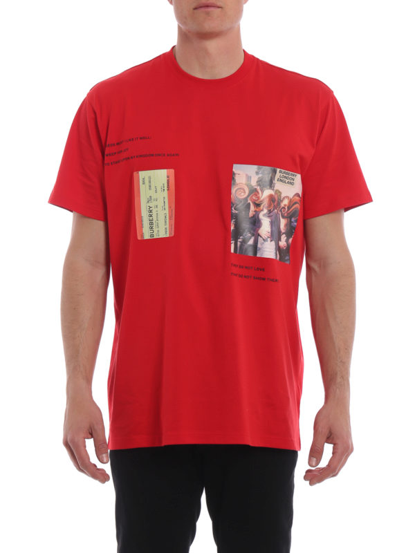 Tシャツ・カットソー BURBERRY BROWN AND RED TOP BURBERRY(バーバリー) / Tシャツ/S/コットン/RED | 古着の販売