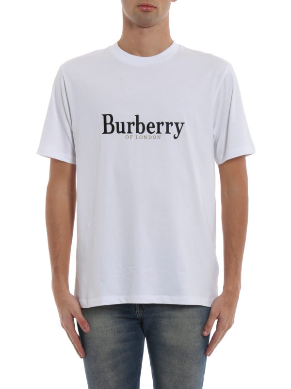 Burberry Lopori white cotton T-shirt with archive logo|8007830