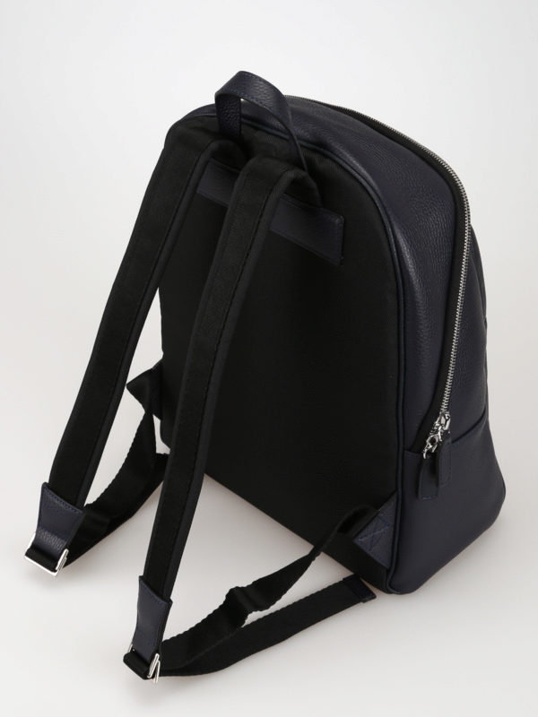 iKRIX CANALI: backpacks - Blue hammered leather backpack