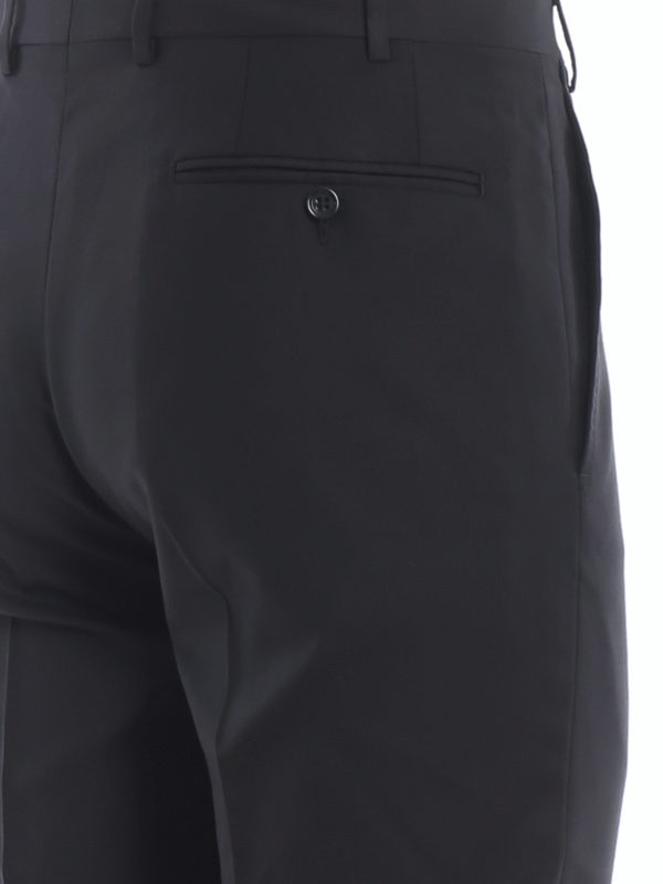 iKRIX CANALI: Tailored & Formal trousers - Black wool classic trousers