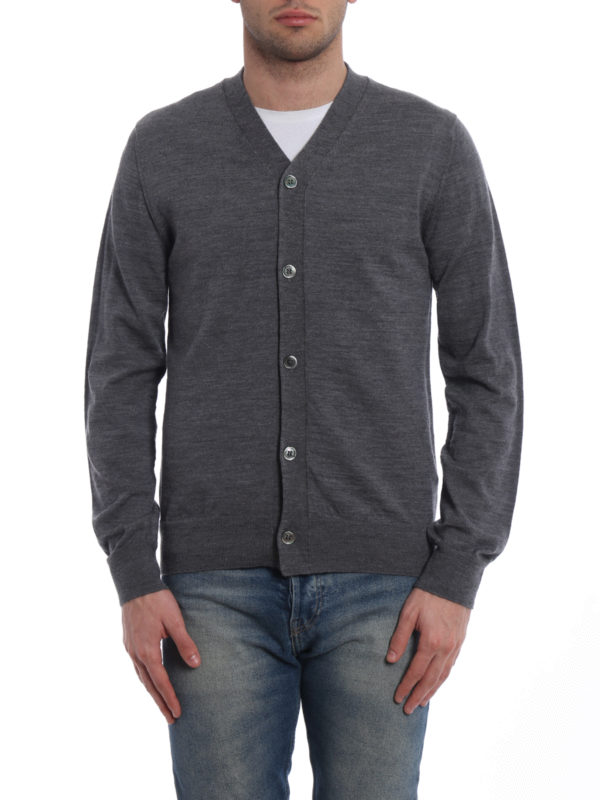 iKRIX COMME DES GARCONS: cardigans - Lightweight grey wool cardigan