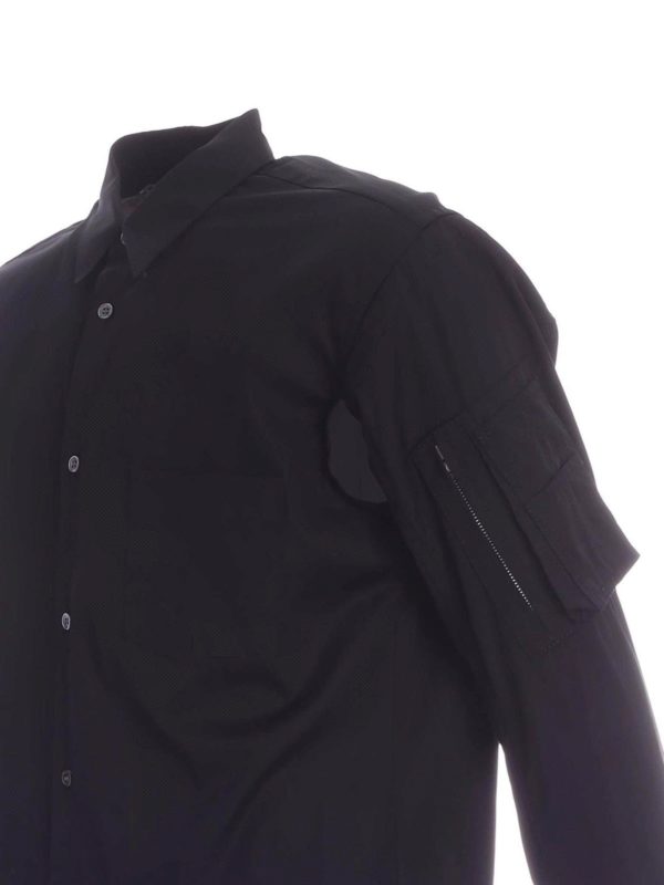 iKRIX COMME DES GARCONS SHIRT: camicie - Camicia nera con polsini in maglia