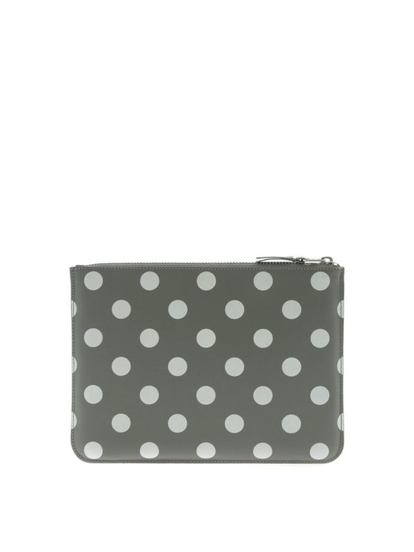 iKRIX COMME DES GARÇONS WALLET: pochette - Busta a pois grigia