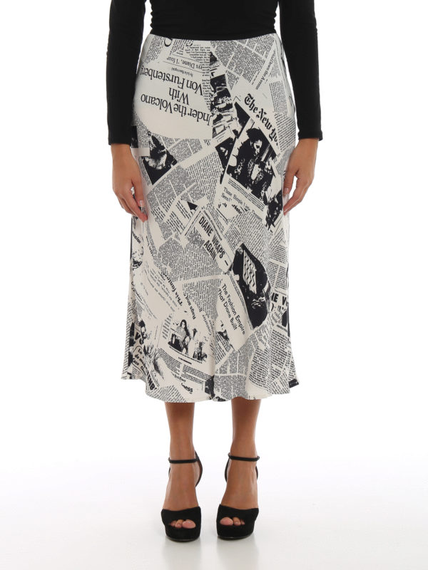 Petal Print Crepe Skirt