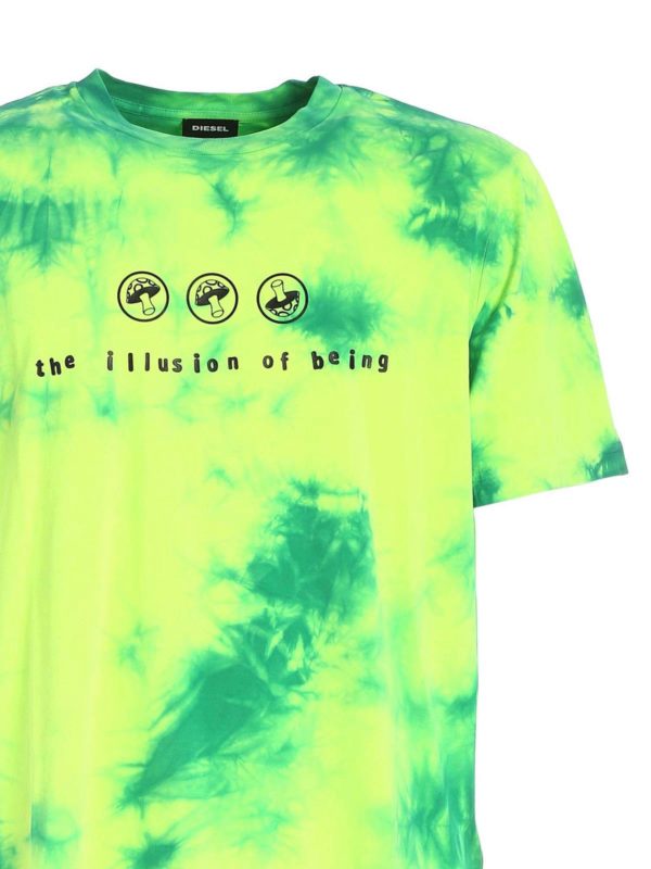 iKRIX DIESEL: t-shirts - Just Slits X86 T-shirt in green and yellow