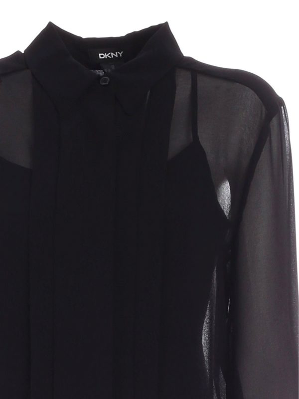 iKRIX DKNY: shirts - Plastron shirt in black