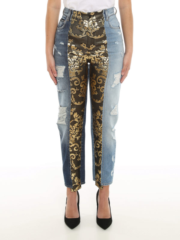 iKRIX DOLCE & GABBANA: Boyfriend - Damask insert jeans