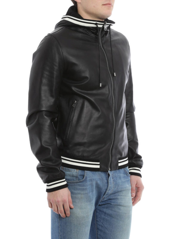 iKRIX DOLCE & GABBANA: Lederjacken - Lederjacke Fur Herren - Schwarz