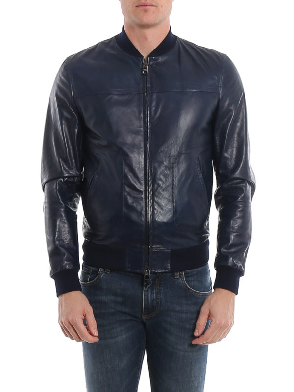 iKRIX DOLCE & GABBANA: leather jacket - Nappa bomber jacket