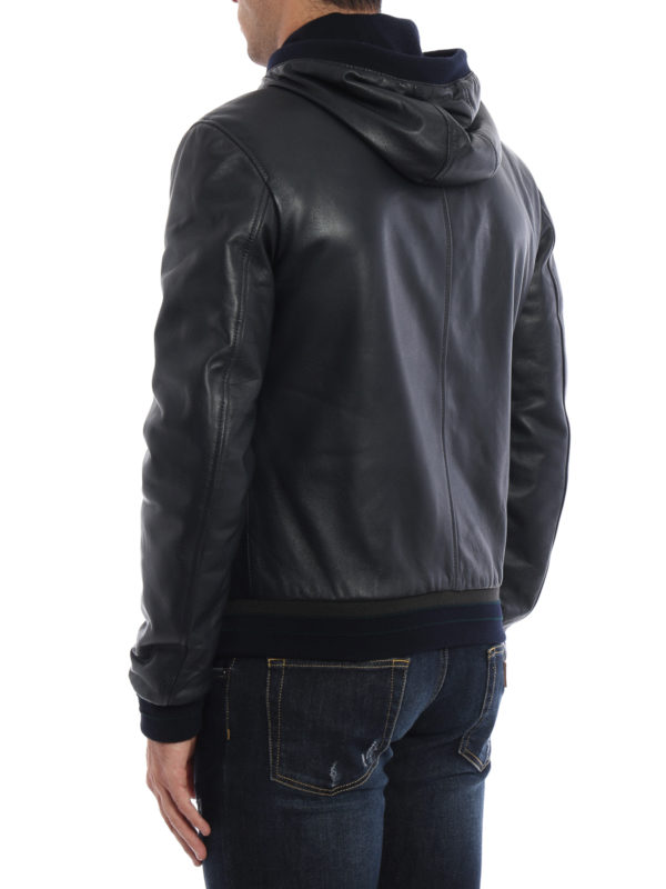 iKRIX DOLCE & GABBANA: Lederjacken - Lederjacke - Einfarbig