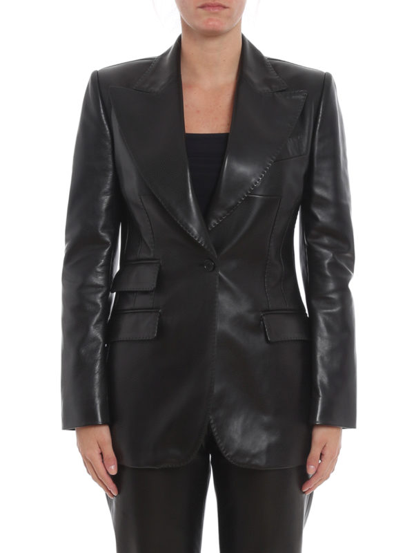 iKRIX DOLCE & GABBANA: leather jacket - Waisted leather jacket