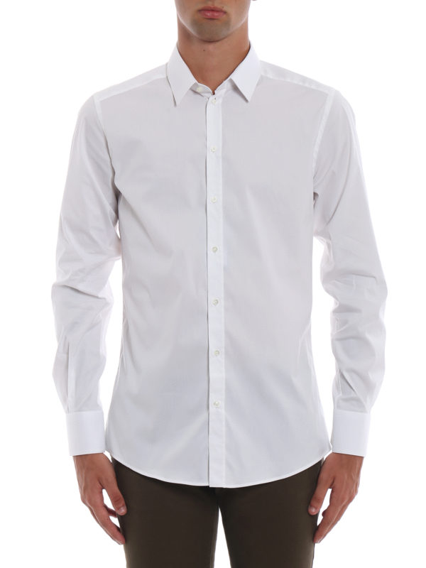 iKRIX DOLCE & GABBANA: camicie - Camicia bianca in cotone tecnico stretch