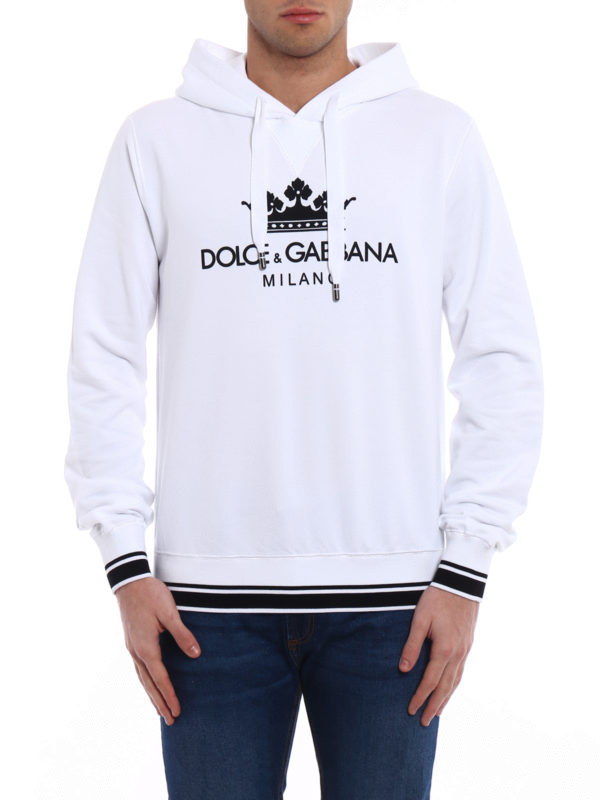 Dolce & Gabbana DG Crown print cotton hoodie|G9KJ2THU7ALW0800