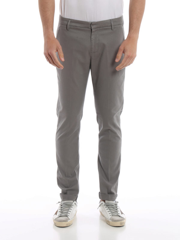 iKRIX DONDUP: casual trousers - Gaubert grey cotton blend chino trousers