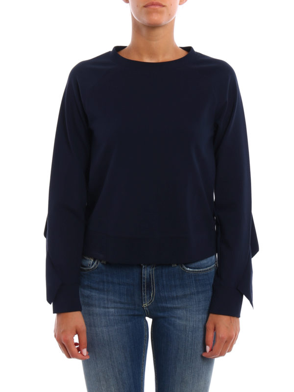iKRIX DONDUP: Sweatshirts & Sweaters - Zaffiro ruffled sleeve sweatshirt