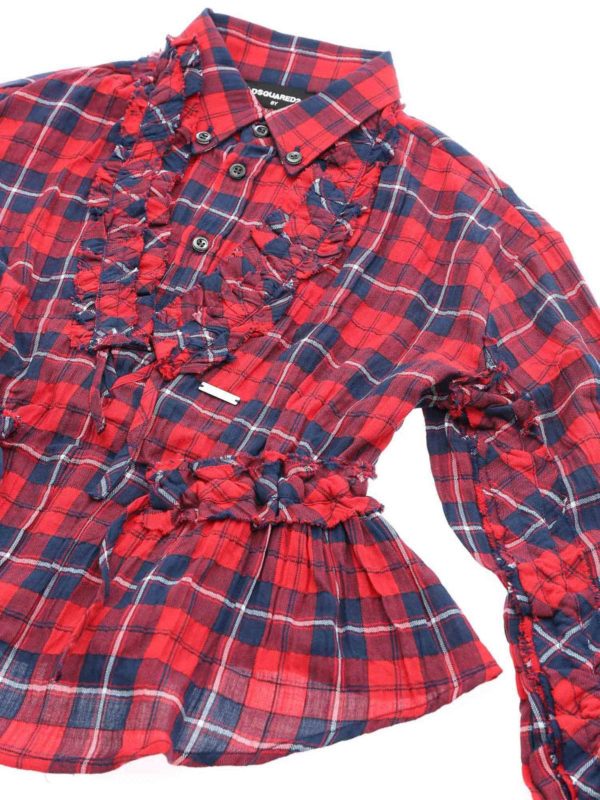 iKRIX DSQUARED2: bluse - Blusa rossa e blu check