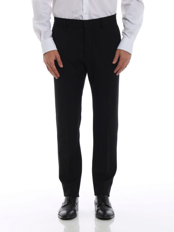 iKRIX DSQUARED2: casual trousers - Black twill wool chino trousers