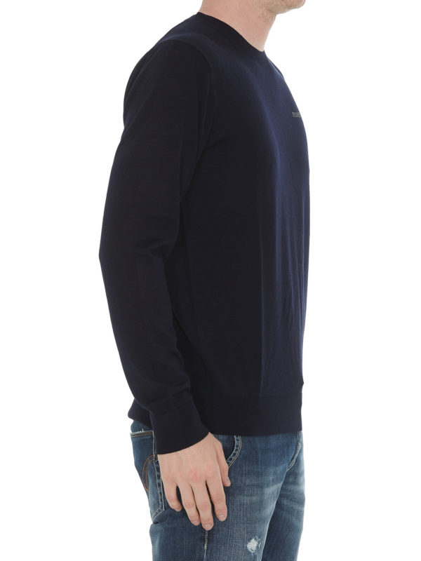 iKRIX DSQUARED2: Suéteres con cuello pico - Suéter Cuello Redondo - Azul Oscuro