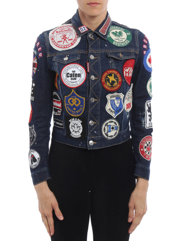 iKRIX DSQUARED2: denim jacket - Denim jacket with patches