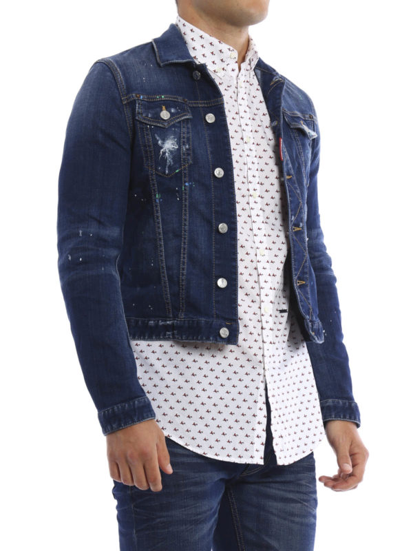 iKRIX DSQUARED2: denim jacket - Distressed denim jacket