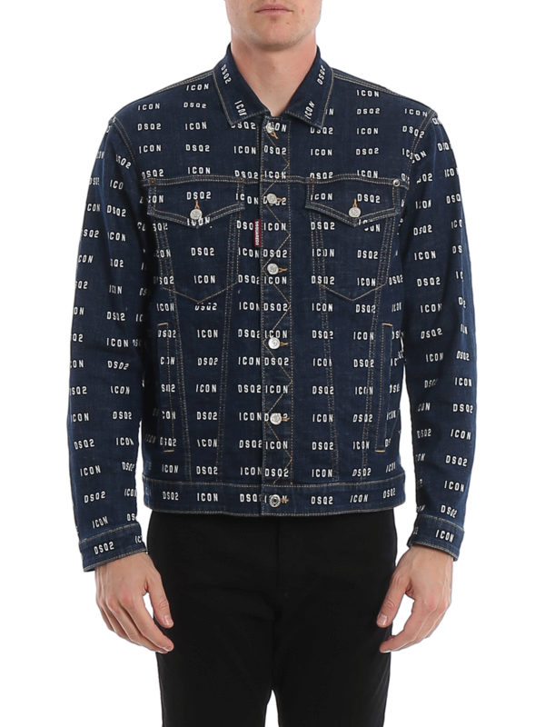 iKRIX DSQUARED2: denim jacket - Icon print denim jacket