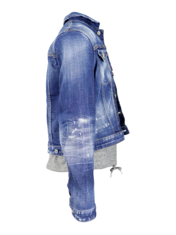 iKRIX DSQUARED2: denim jacket - Layered effect denim jacket