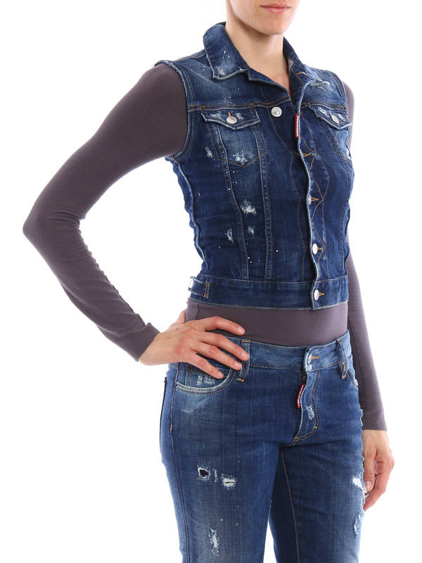 iKRIX DSQUARED2: denim jacket - Sleeveless denim jacket