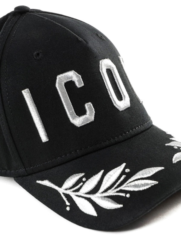 iKRIX DSQUARED2: hats & caps - Icon embroidery black cotton baseball cap