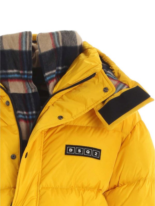 iKRIX DSQUARED2: padded jackets - Check patterned lining yellow puffer jacket
