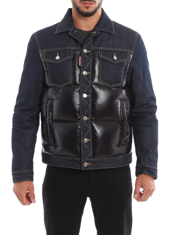iKRIX DSQUARED2: padded jackets - Denim and nylon puffer jacket