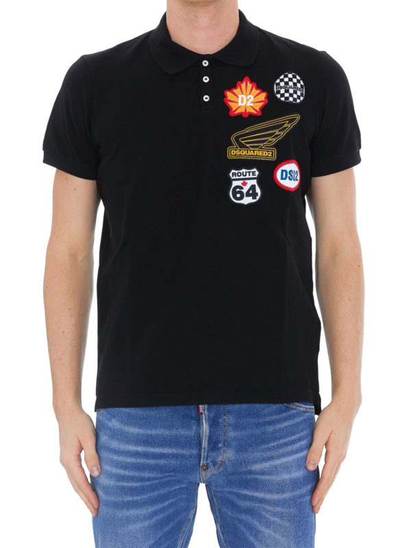 iKRIX DSQUARED2: polo shirts - Chest logo patch piqué polo