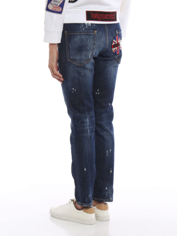 iKRIX DSQUARED2: straight leg jeans - Cool Girl patch jeans
