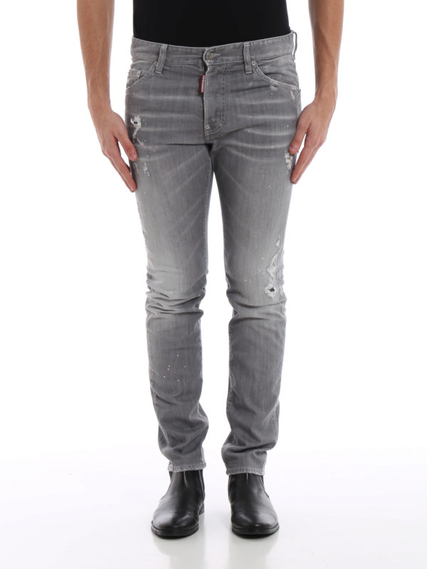 iKRIX DSQUARED2: straight leg jeans - Cool Guy spotted grey jeans